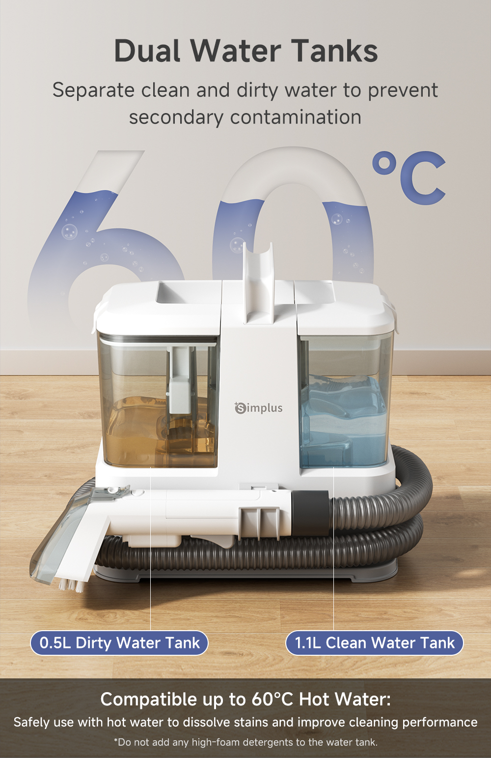 Simplus Household Fabric and Carpet Vacuum Cleaner Wet and Dry Vacuum ...