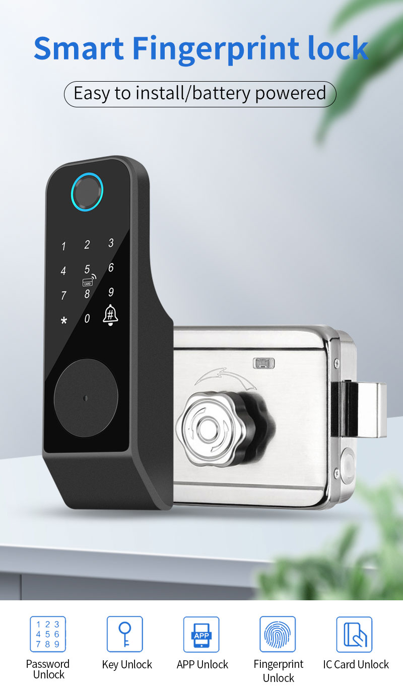 One Piece Asia Teco Waterproof Tuya APP WiFi Smart Fingerprint Door ...