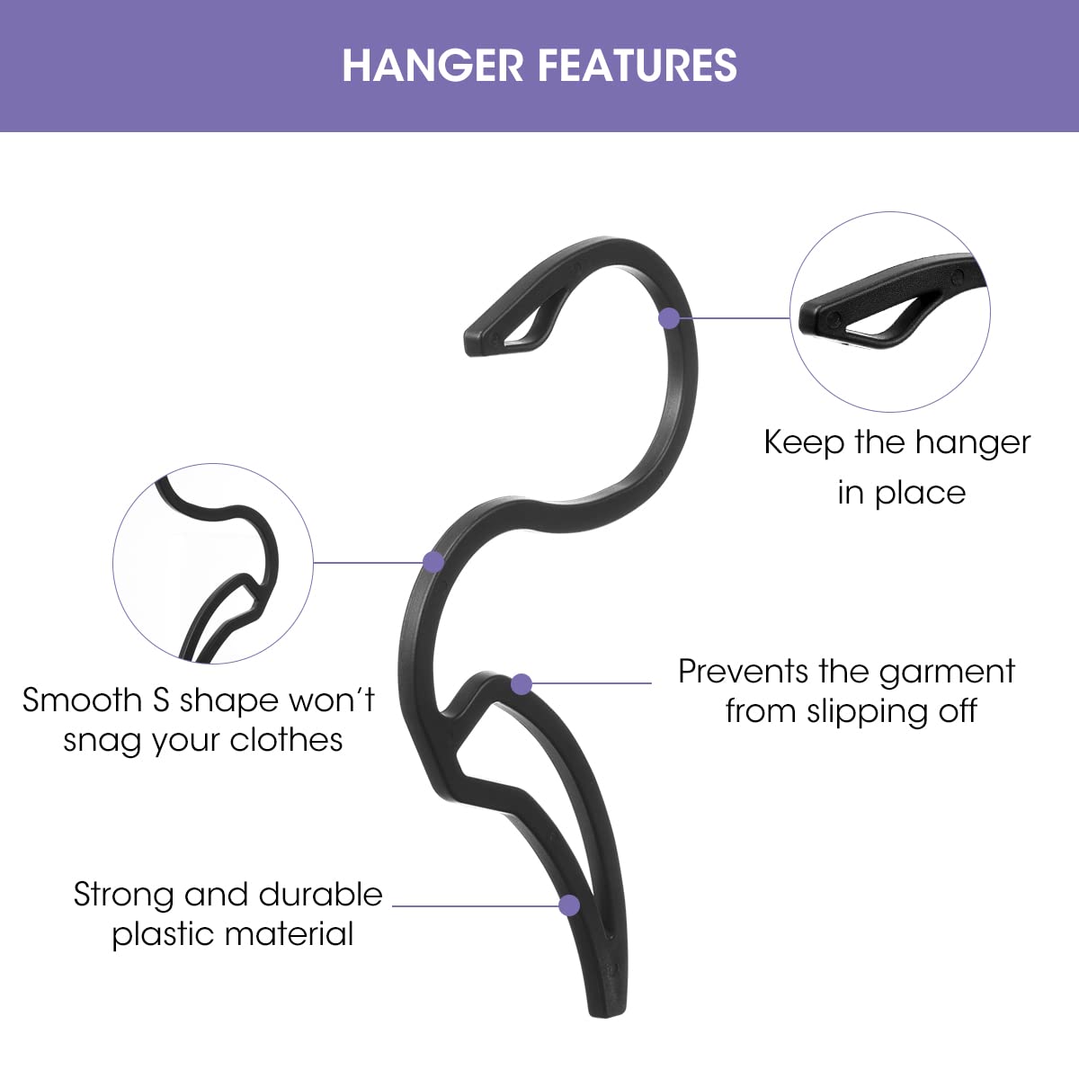 10 Pack Hoodie Organizer S Shaped Plastic Hooks Rack Designed for ...