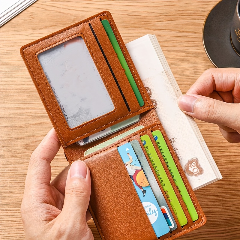 Men's PU Leather Wallet Lightweight- Multiple Card Slots for License ...