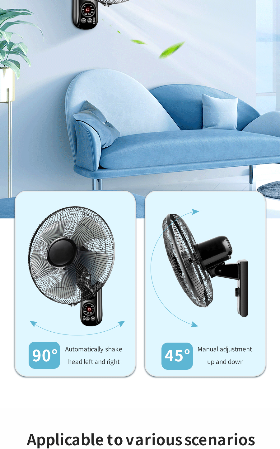Wall fan electric fan 16 inch wall fan with remote control inverter buy ...