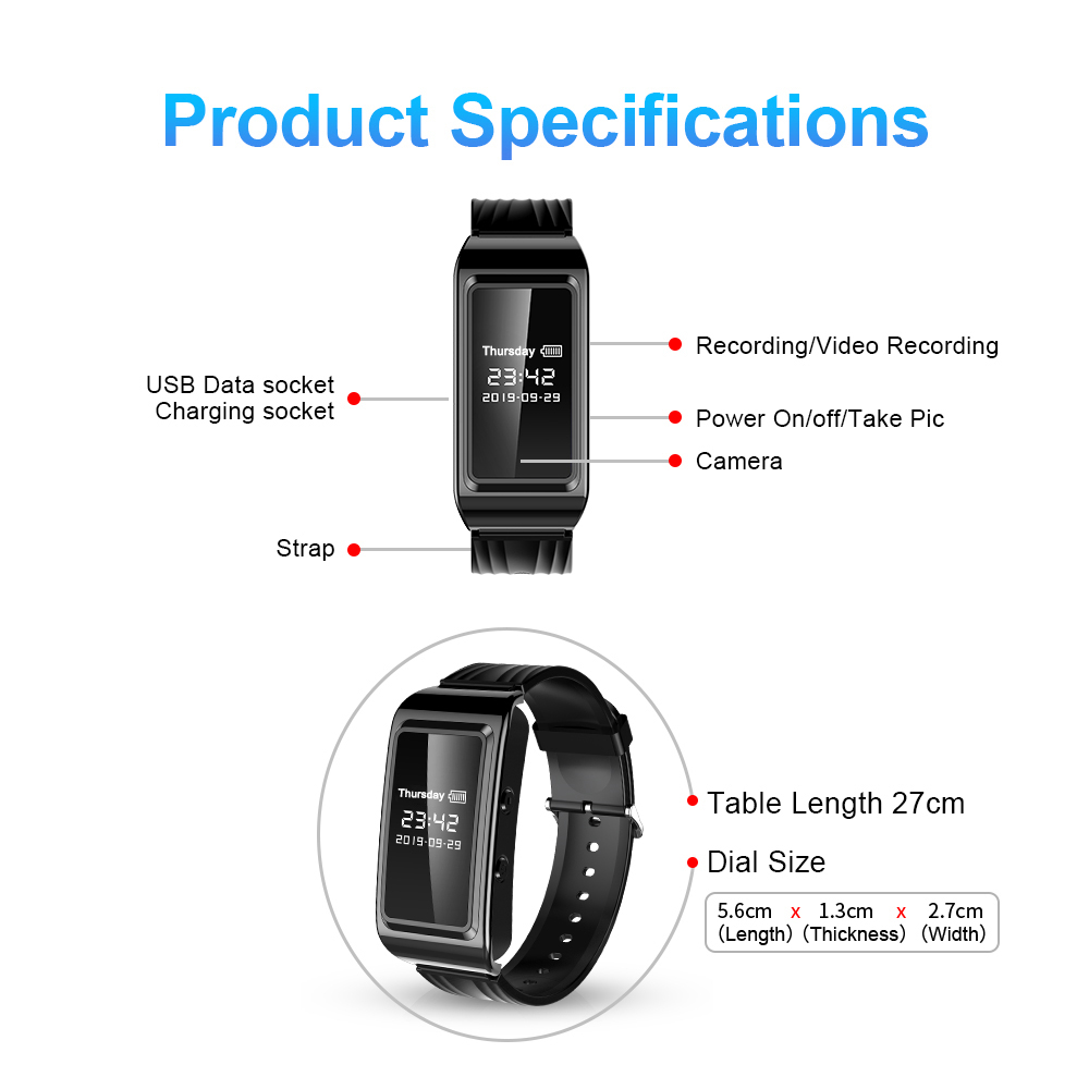 Mini Camera Watch Voice Video Recorder 1080P HD DV Professional Digital ...