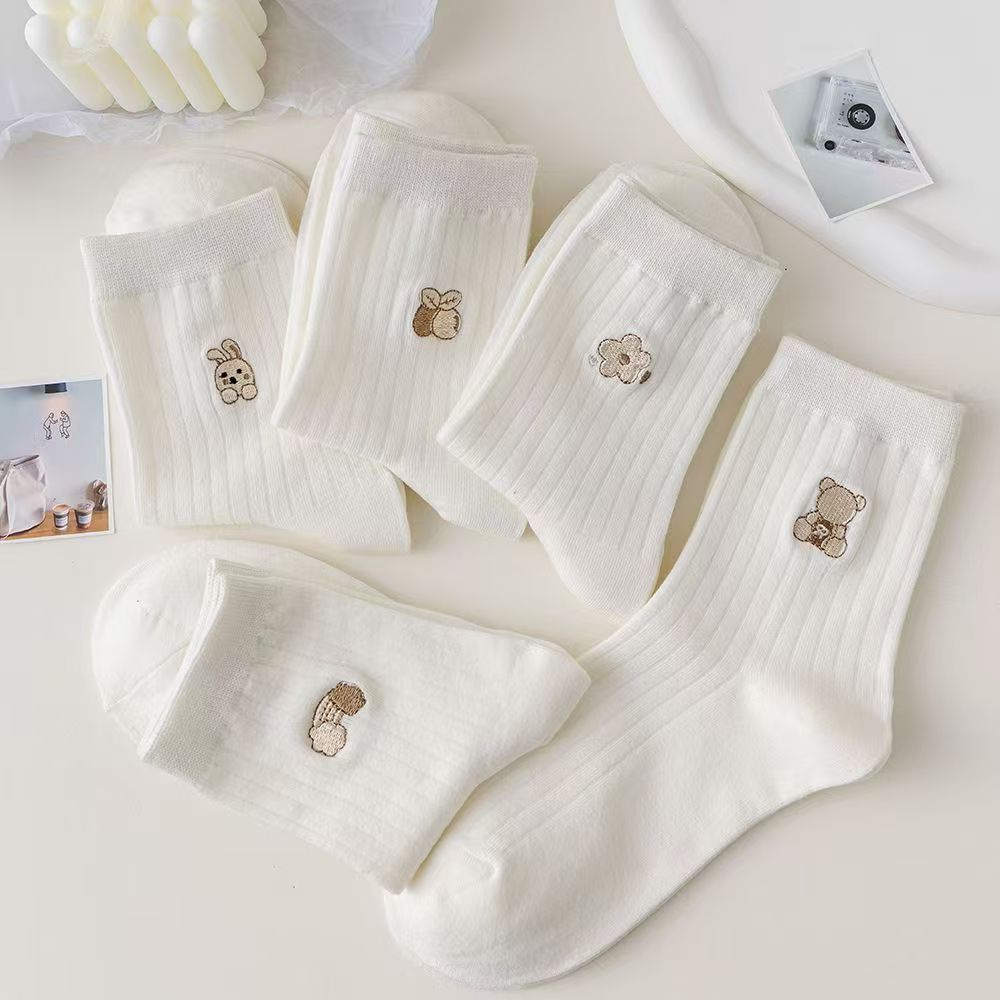 Rufia - Cute and Sweet Brown Bear Ankle Socks