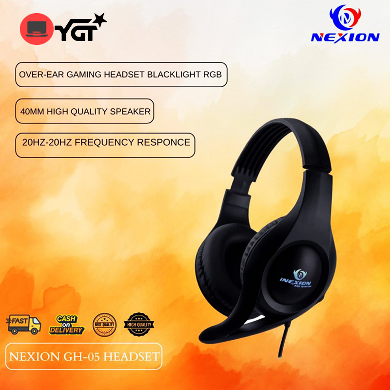 Nexion RGB Gaming Headset With Mic Noise Cancellation Wired Headphones ...