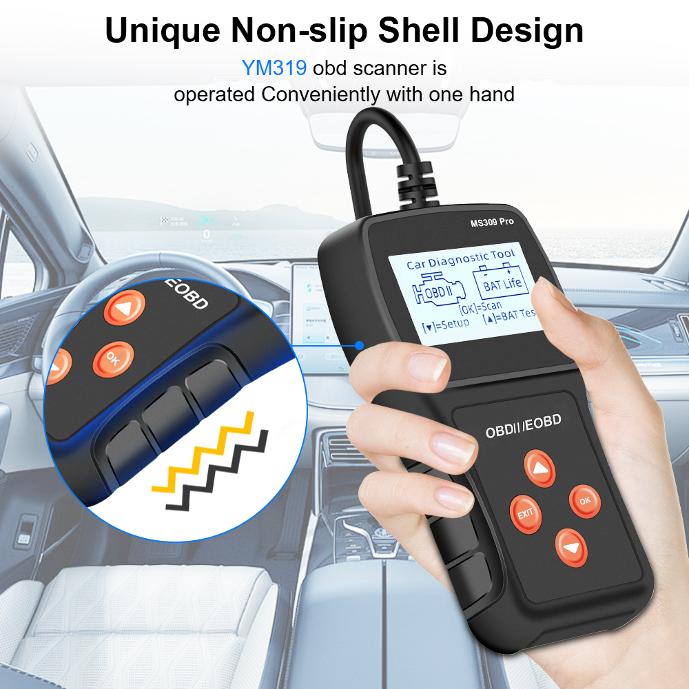 Battery Tester OBD2 Scanner Multi-language Live Data Reader MS309PRO ...