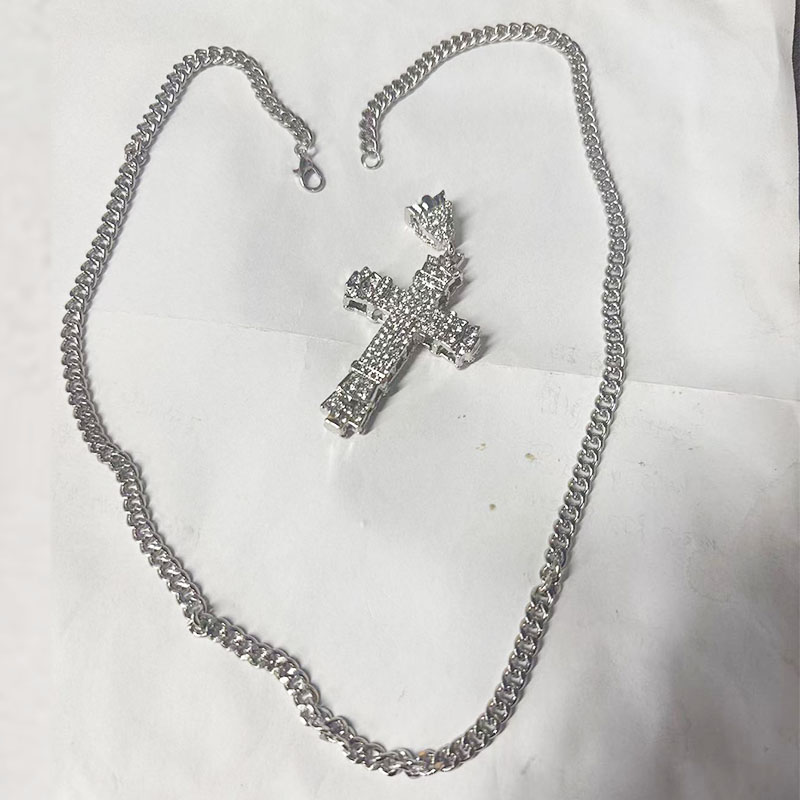 Hip Hop Large Cross Pendant Necklace Men Retro Bling Jewelry Unique ...