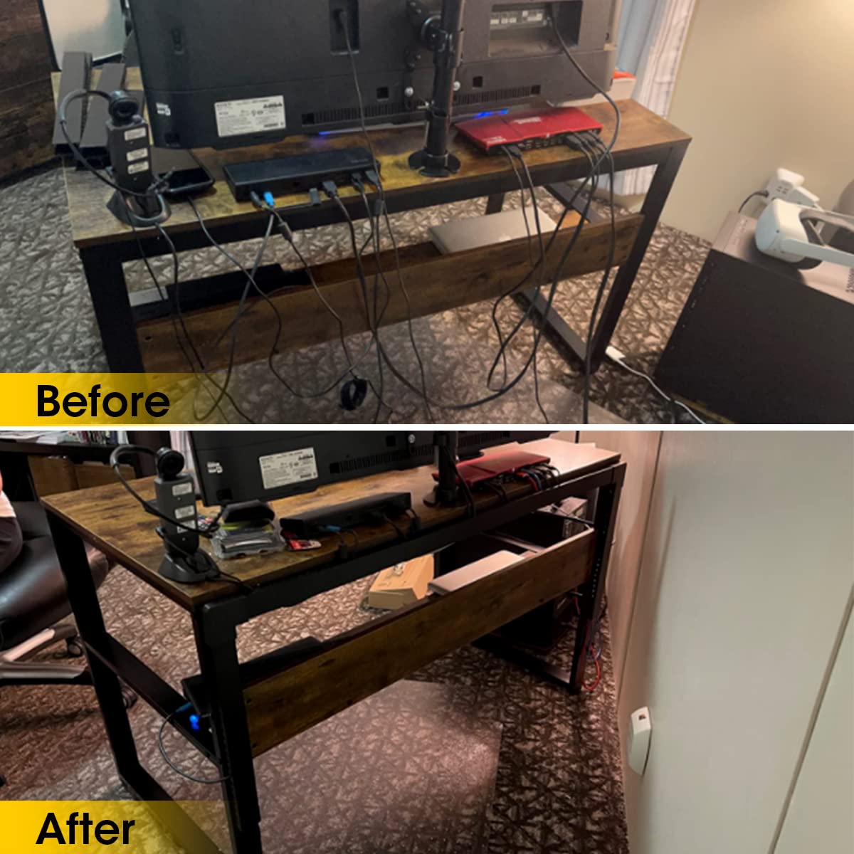 【Upgrade Style】2PCS Cable Raceway Kit, Home&Office Cable Management ...