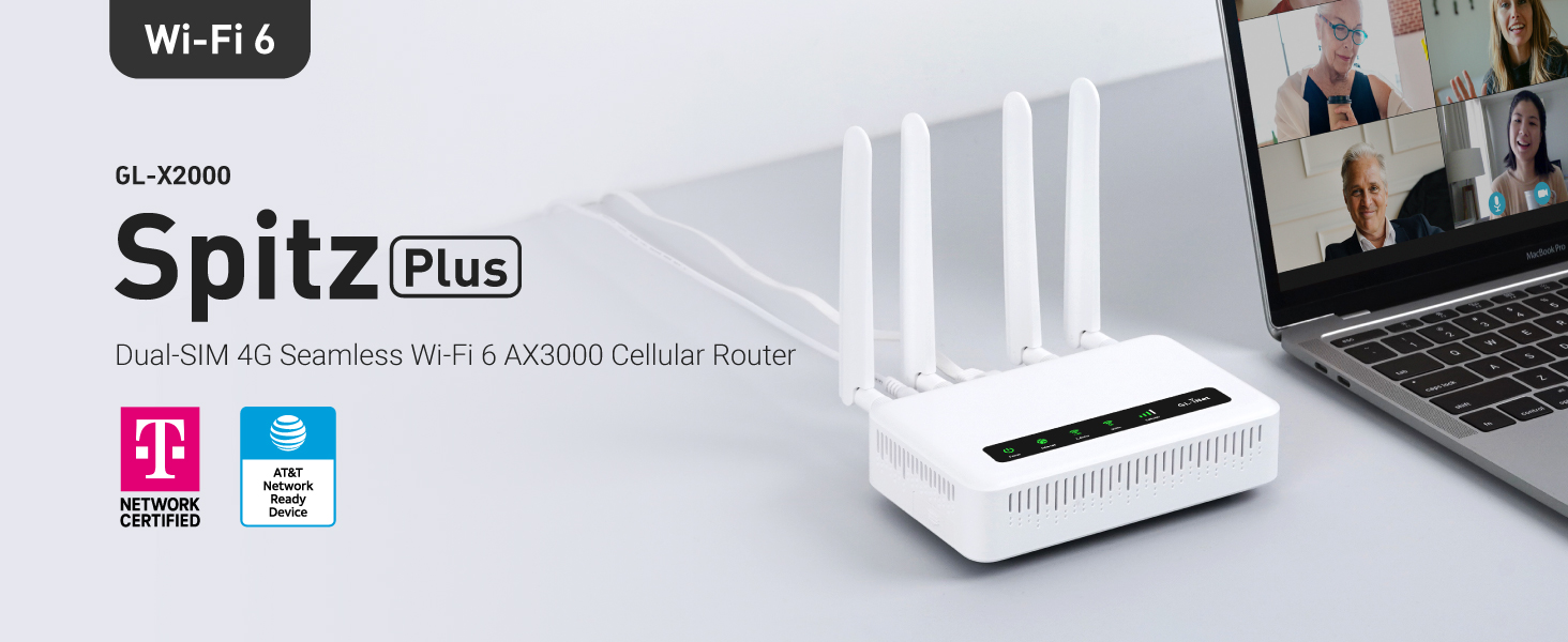 GL-X2000(Spitz Plus) Cellular Gateway 4G LTE Router for Home, RV, Road ...