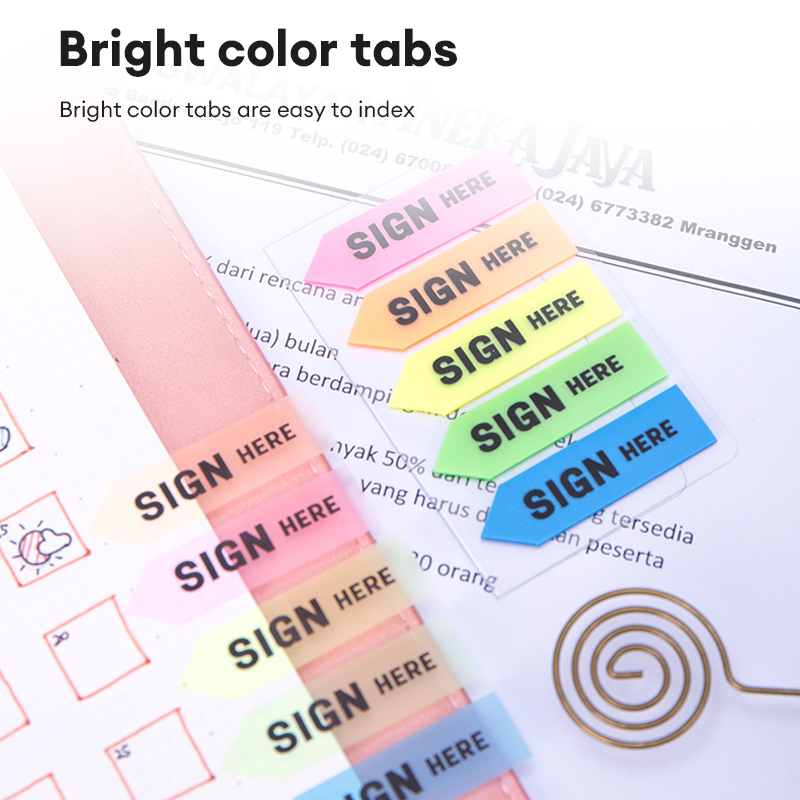Deli Index Tabs 5Colors Indicator Label Mixed Conspicuous ...