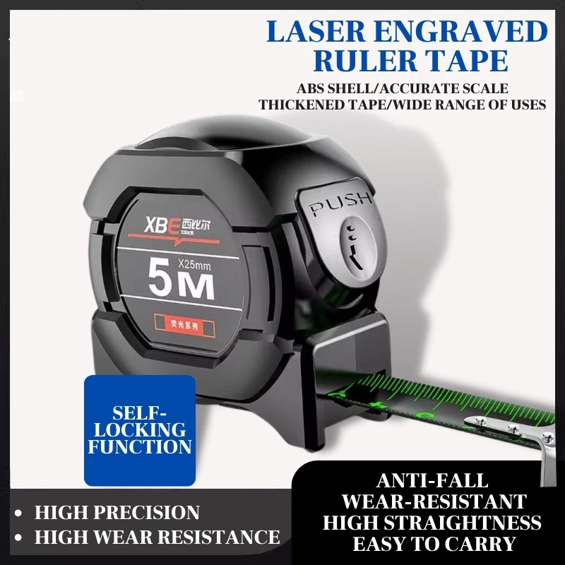 5m/10m Self -Locking Fluorescent Steel Roll High -Precision Laser Metro ...