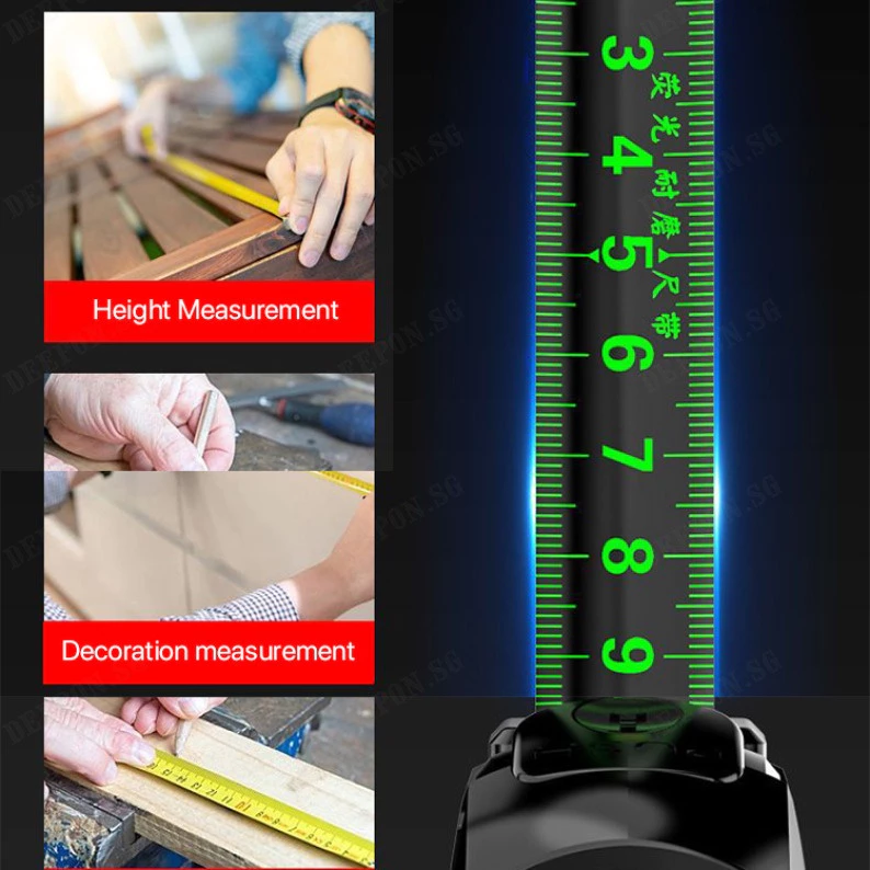 5m/10m Self -Locking Fluorescent Steel Roll High -Precision Laser Metro ...