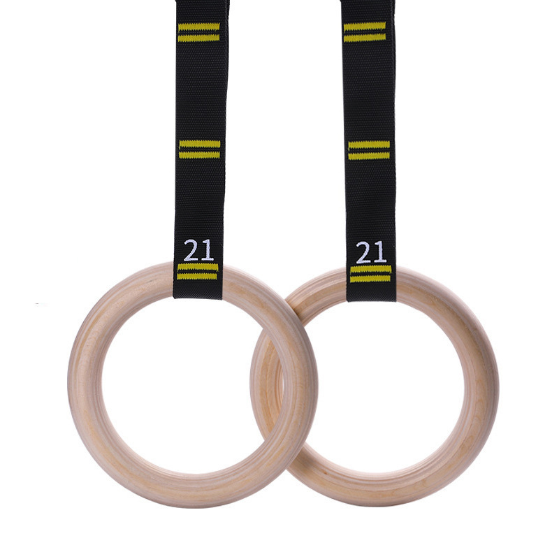 Ready Stock 32mm Double Circle Wood Gymnastics Rings with Quick Adjust ...