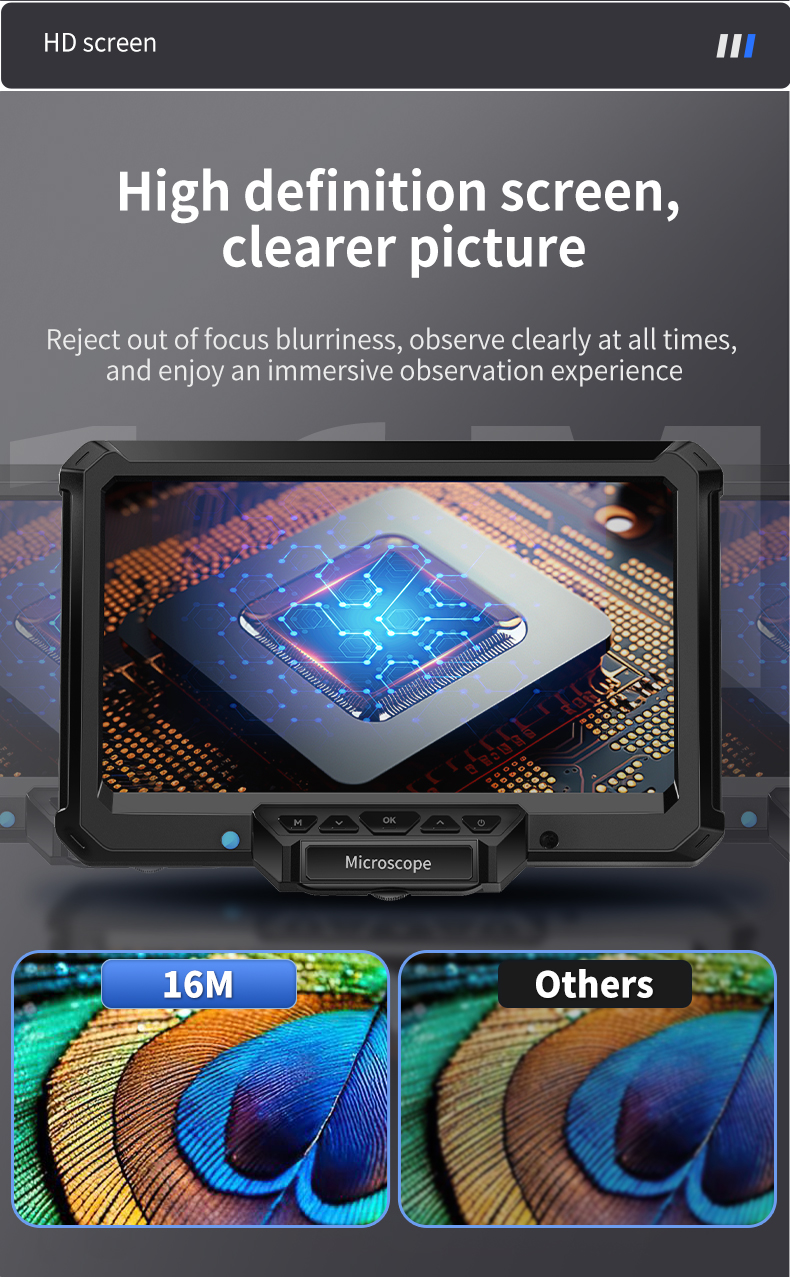 7inch Digital Microscope 1200X Magnification for Coin PCB Circuit ...
