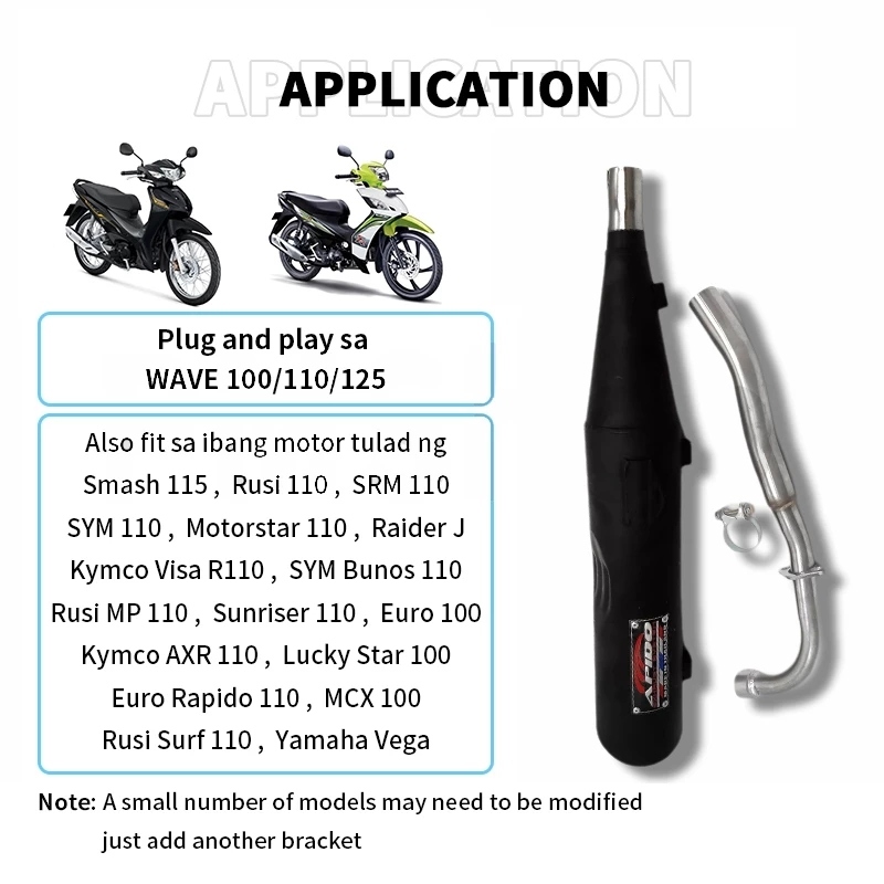 Apido Pipe Wave 100 Muffler 1 Set V4 For Honda Wave 100/smash115 ...