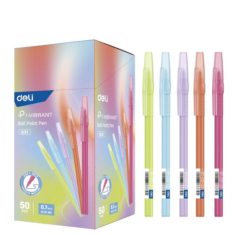 Deli EQ31 Medium Oil Pen 0.7mm Gourd Tip Blue Ink Mixed 1PC | Shopee ...