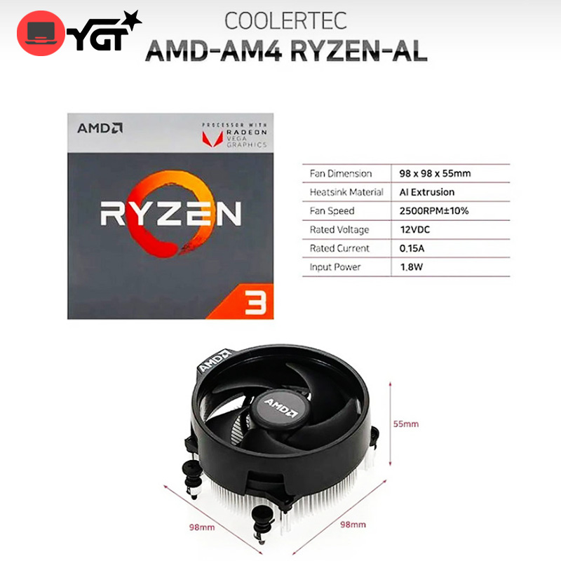AMD Wraith Stealth Heatsink Brand New CPU Cooler Fan Socket AM4 For PC ...