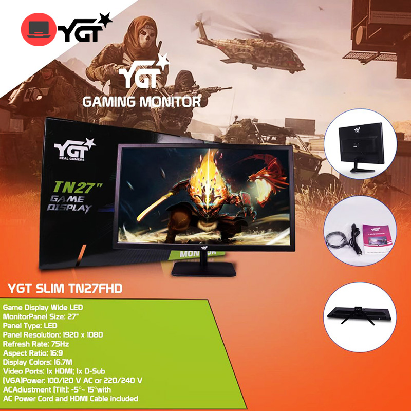 YGT FHD Gaming Monitor 27/24/23.8/21.5/20/19 Inch 60Hz 75Hz Brand New ...