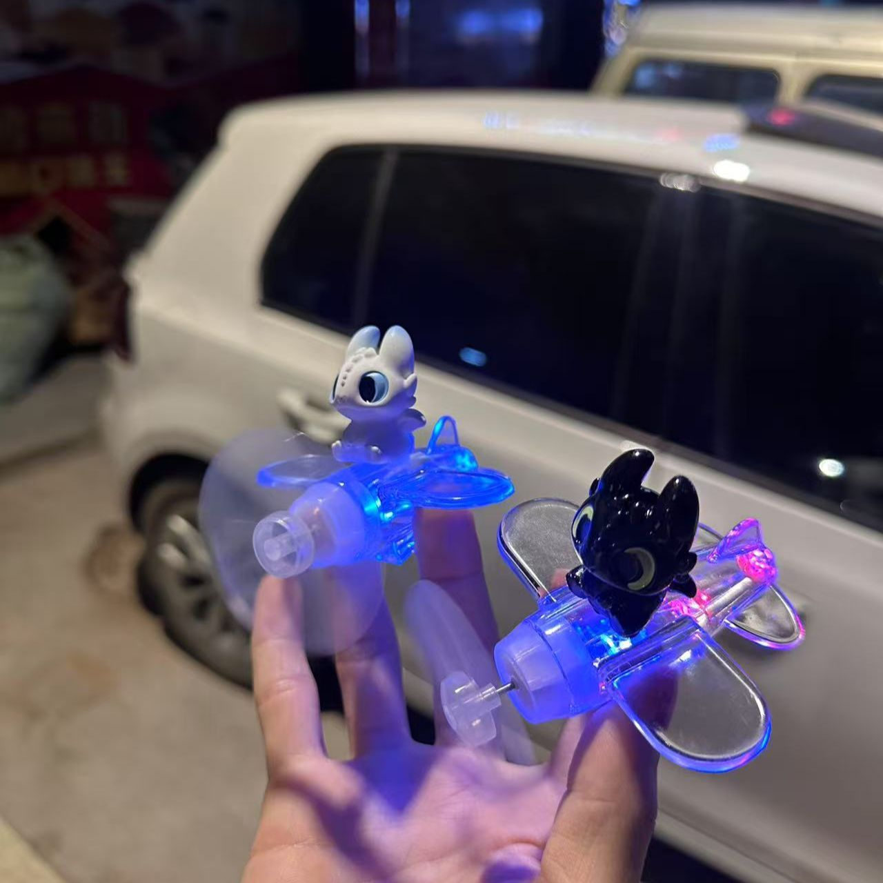 Wind Power Toothless Dragon LED Car Decor Cute Auto Motorcycle ...