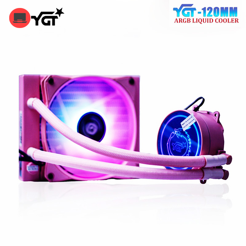 YGT ARGB Liquid Cooler 120mm 3Pin Heatsink CPU Cooling Fan Cooler For ...
