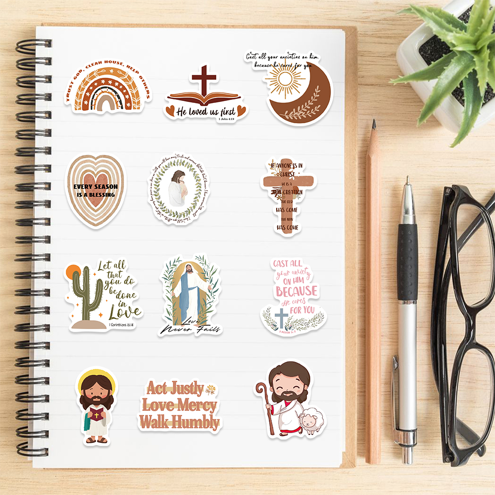 50PCS Bible Religious Sticker DIY Diary Laptop Luggage Skateboard ...