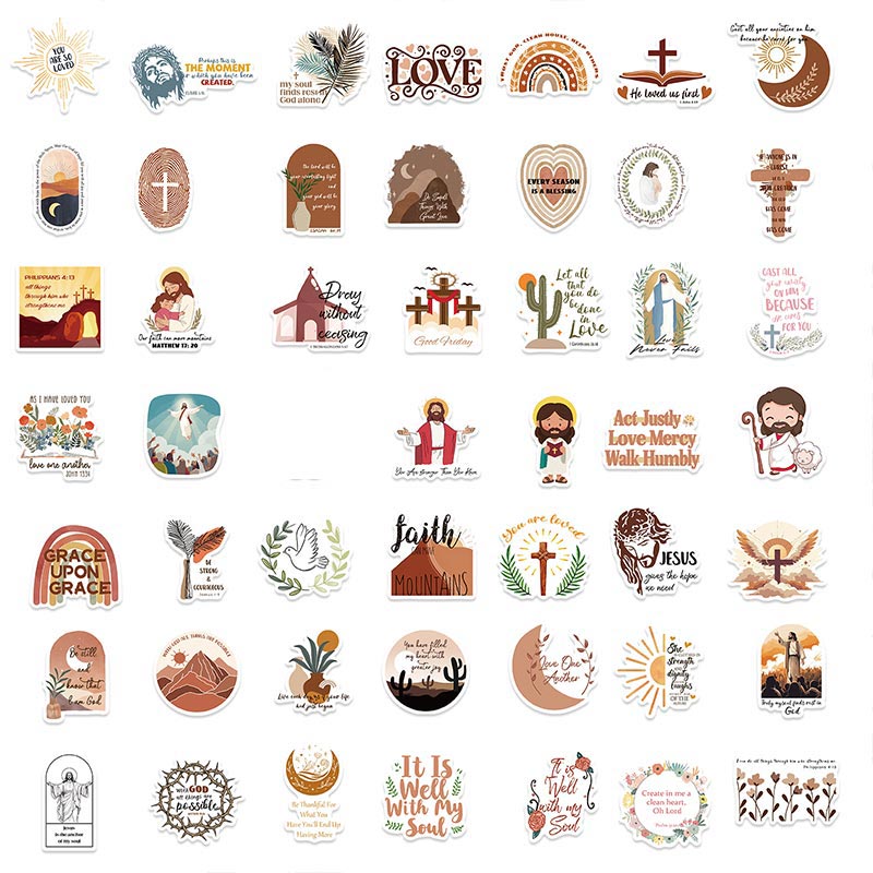 50PCS Bible Religious Sticker DIY Diary Laptop Luggage Skateboard ...