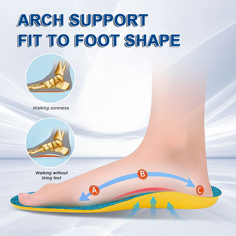Unisex Arch Support Sports Insoles - Sweat-Wicking Shock-Absorbing ...