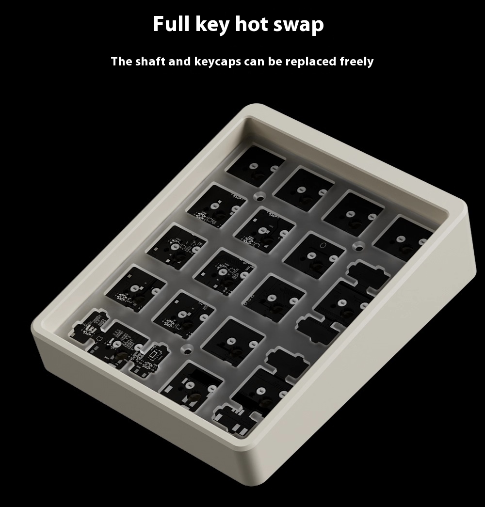 MMD KM17 Aluminum 17 Key Wired Numerical Mechanical VIA Keypad Hot Plug ...
