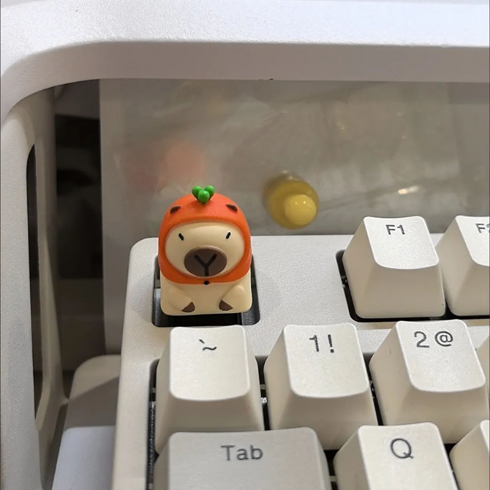 Coffee Capybara Keycap Cute Cartoon MX Switch 3D Mechanical Handmade ...