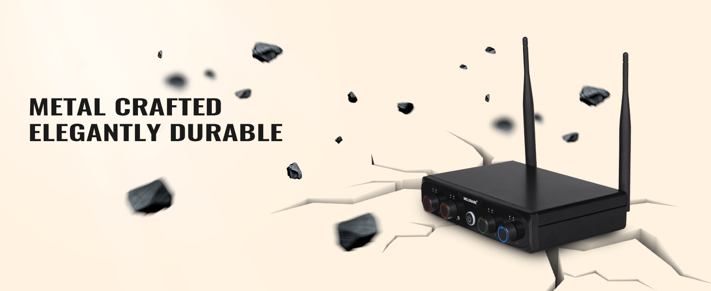 MELONARE MWM-41-4G 4-Channel UHF Wireless Conference Mic System w ...