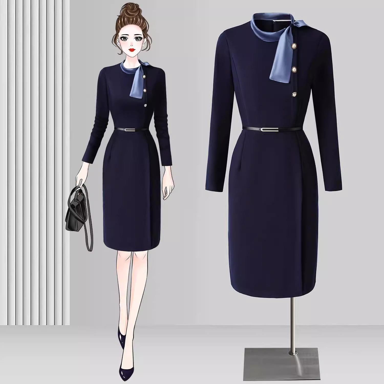 2025 New Style Front Desk Reception Staff Workwear Stewardess Uniform ...