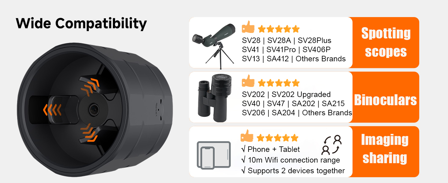 【Shipping on Sep. 20th】Svbony SC002 WiFi Digiscoping Camera 1080P HD 4 ...