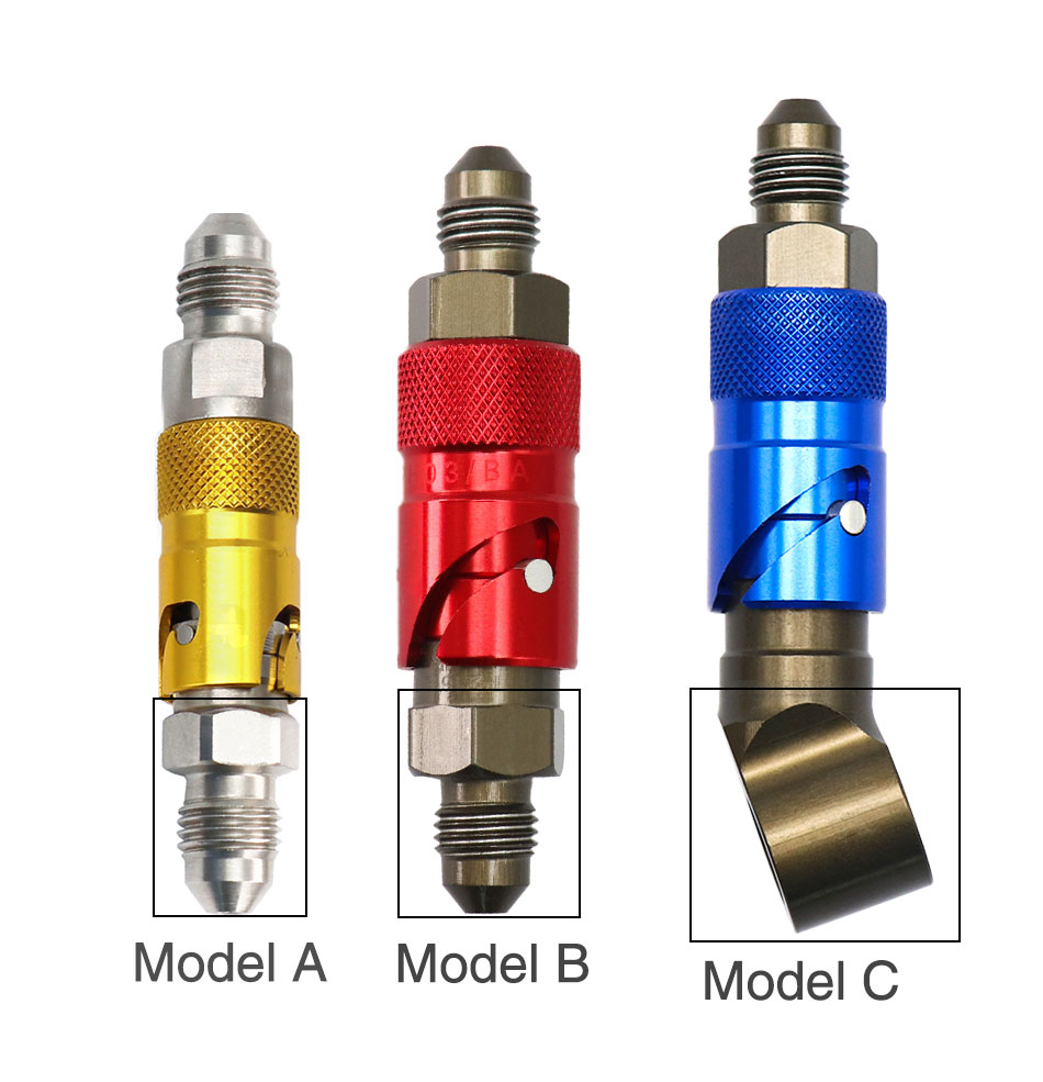 thumbnail image 2 of AN3 Quick Release Brake Caliper Fitting Adapter For Motorcycle Brake Lines – Anodized, Red/Blue/Black 2 of 5