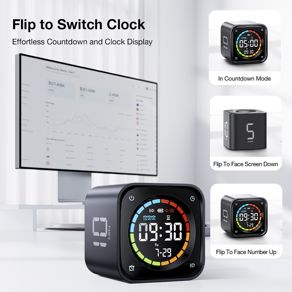 LLANO TK3 Pomodoro Timer Cube | 4-in-1: Countdown, Pomodoro, Alarm ...