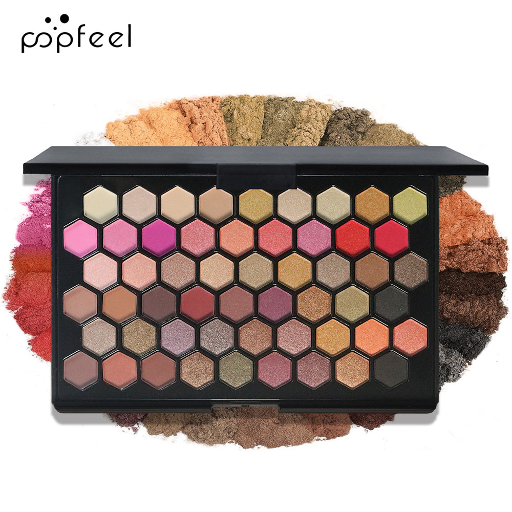 POPFEEL 54 Color Eyeshadow Palette - Versatile Earthy & Rainbow Shades ...