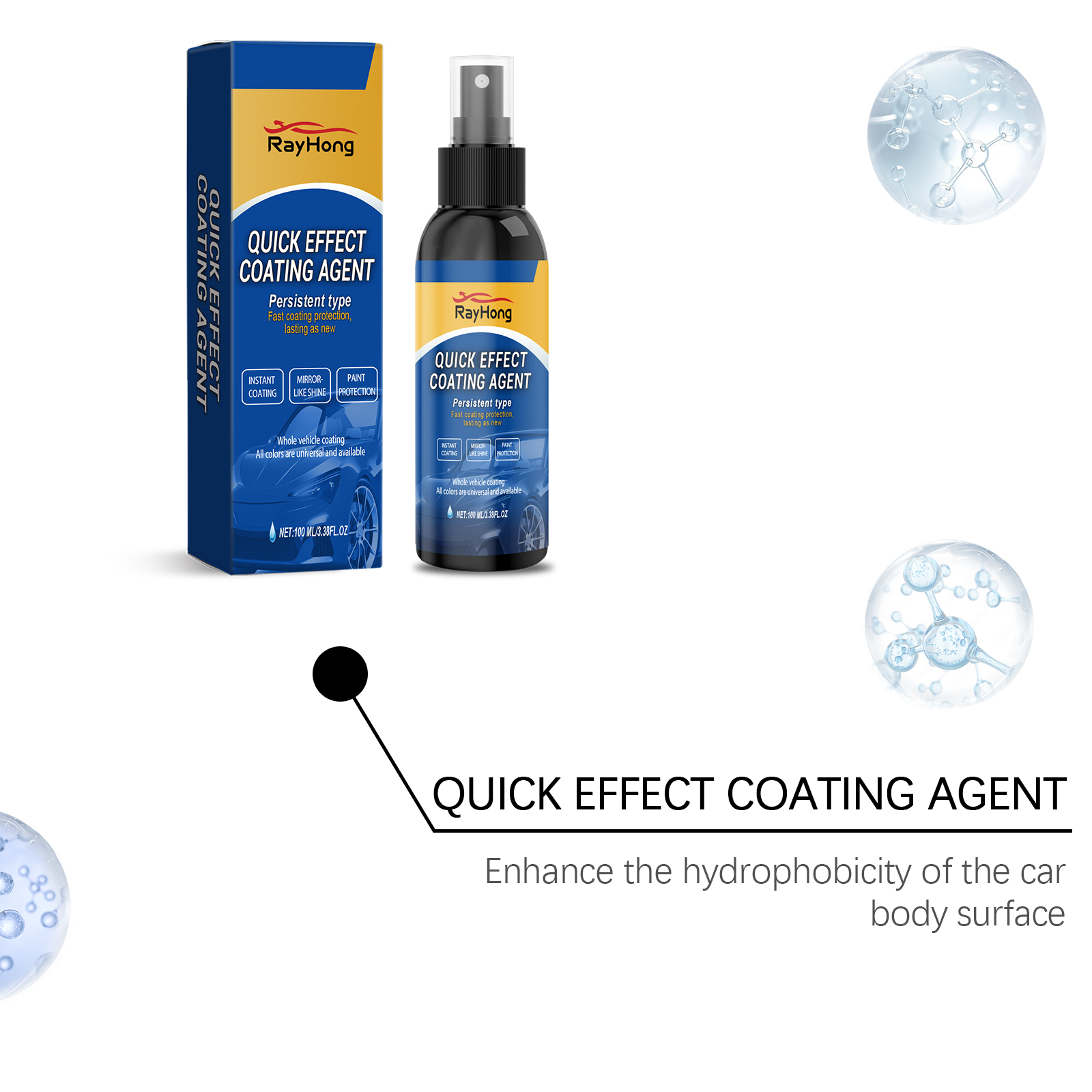 Rayhong Quick Effect Coating Agent - Car Coating Spray for Cleaning ...