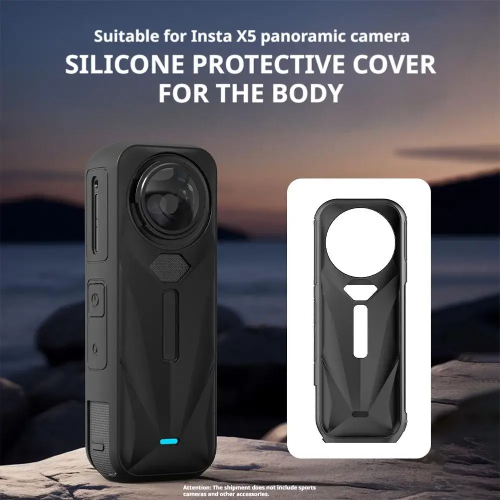 Insta360 X5 silicone protective case, designed to safeguard the Insta ...