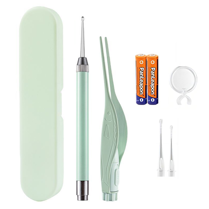 Luminous Earpick SetWith LED Light Spoon Ear Tweezers Earwax Removal ...