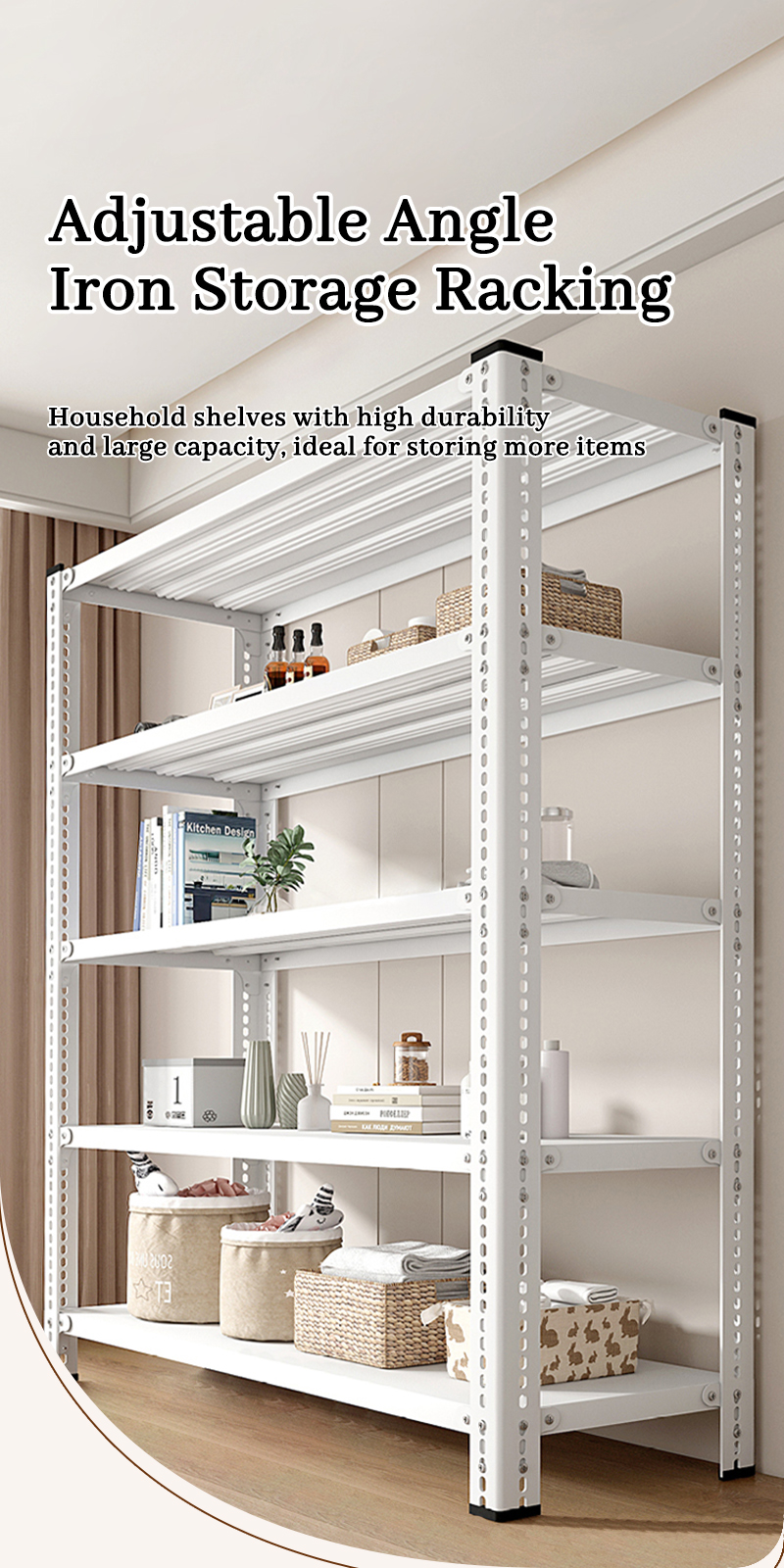 【100% Metal】 Heavy Duty Metal Rack Big Steel Shelf Rack Boltless ...