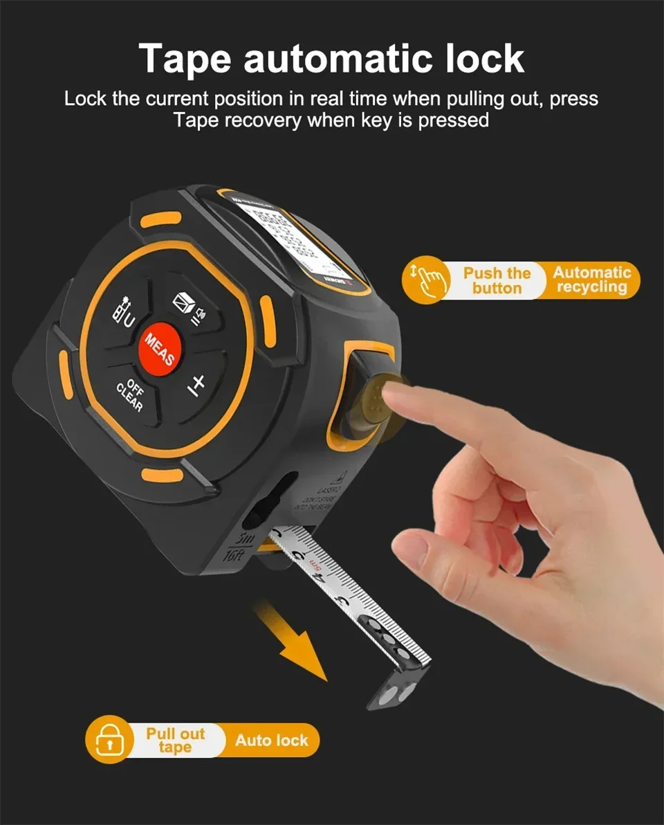 SNDWAY 2 In 1 Digital Laser Tape Measure 40M 60M Laser Distance Meter ...