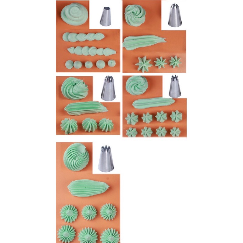 5Pcs/Set Large Piping Tips for Pastry Fondant Cake Decorating Supplies ...