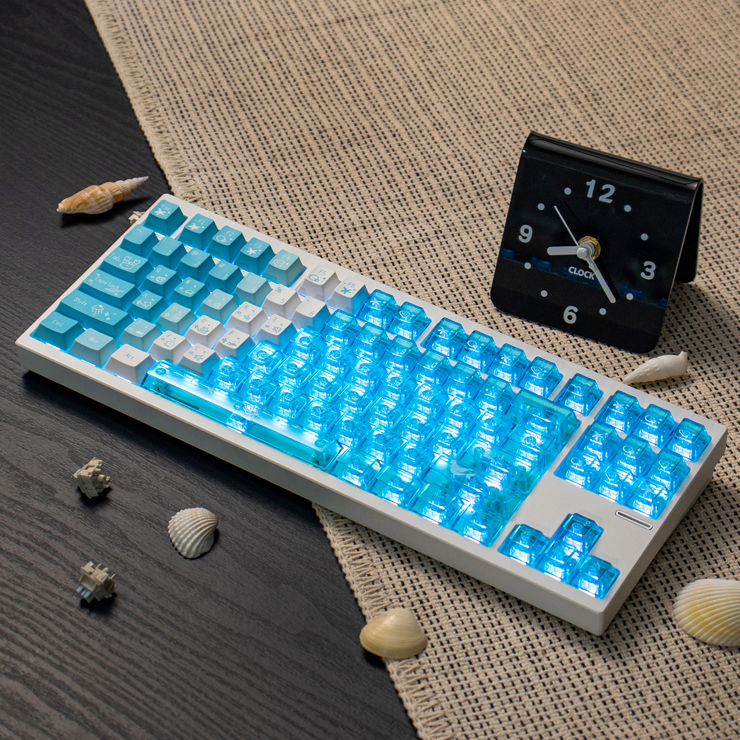 Underwater world Keycap Blue RGB Transparent cute style PC+PBT keycap ...