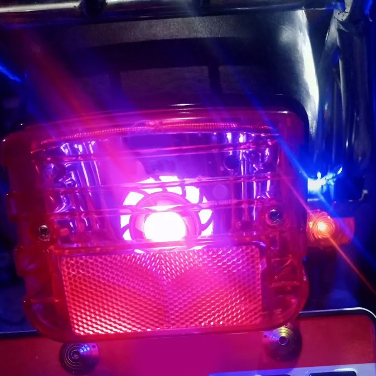 Motorcycle Strobe Warning LED Motor Brake Light Tail Light Rear Flash ...