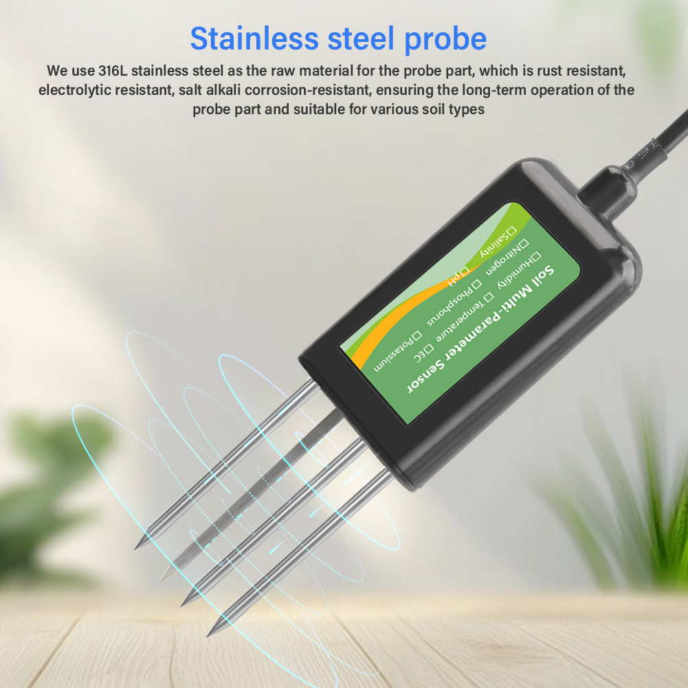 YAGO 8-in-1 Soil Comprehensive Sensor Temperature/Humidity/EC/Salt/Soil ...