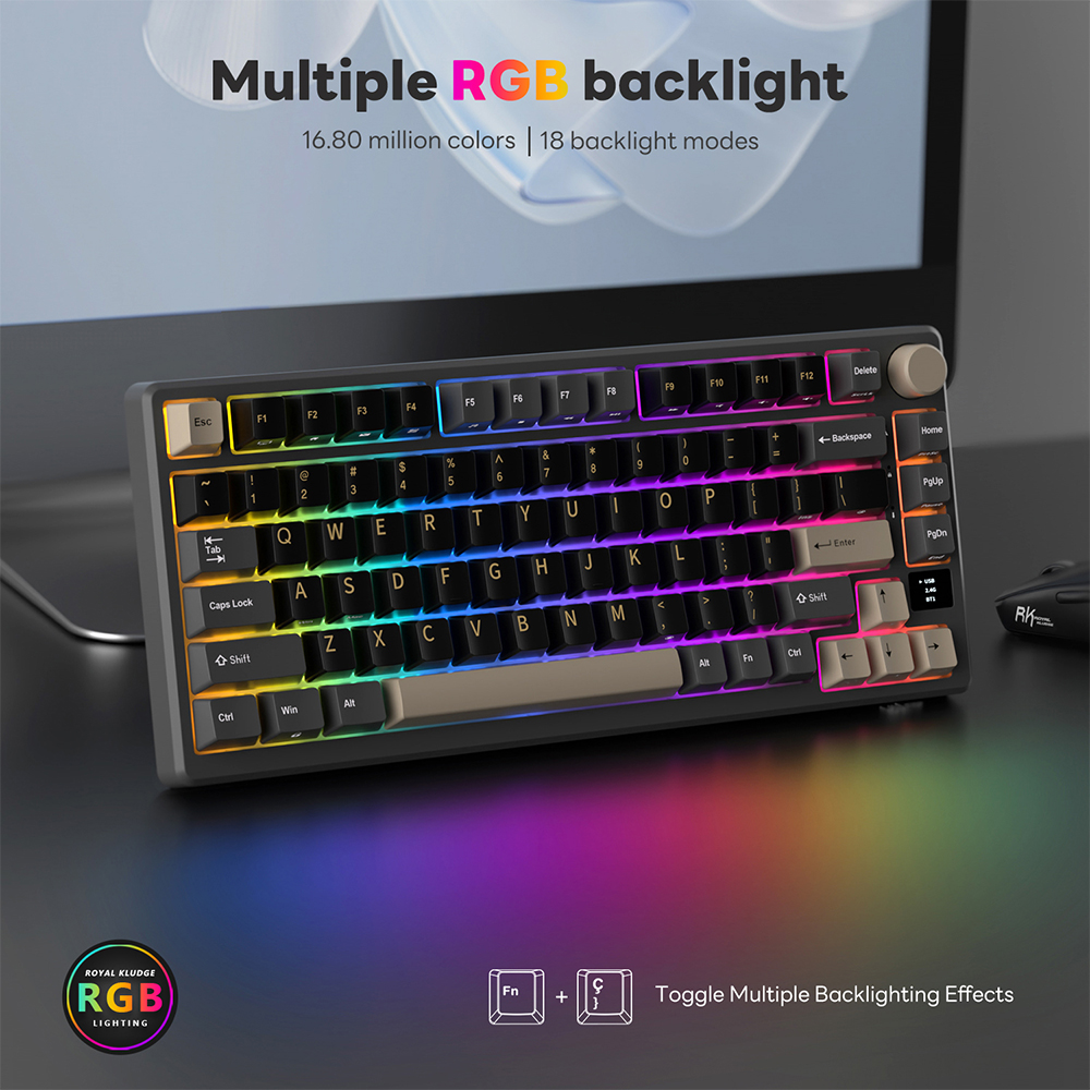 RK Royal Kludge RKM75 Gasket 81 Keys Wireless Mechanical Keyboard ...