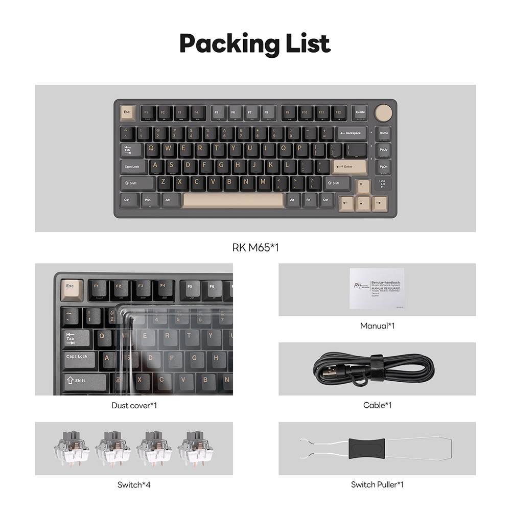 RK Royal Kludge RKM75 Gasket 81 Keys Wireless Mechanical Keyboard ...