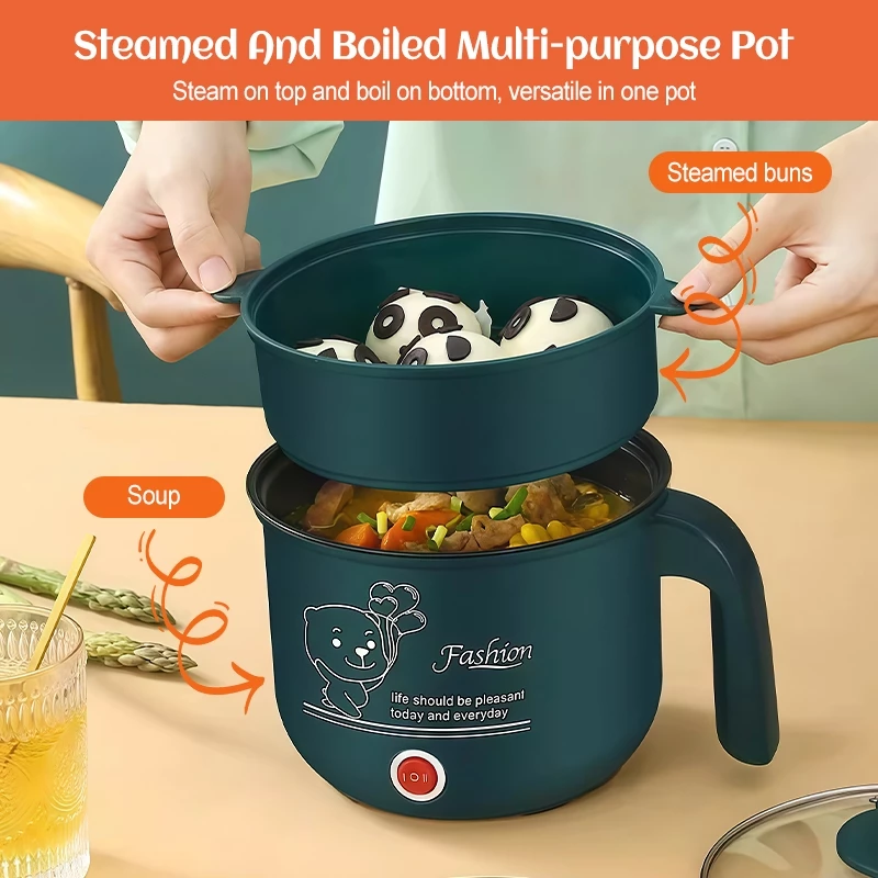 Mini Rice Cooker 2L Portable Non Stick Inner Pot Multi Function Cooker ...