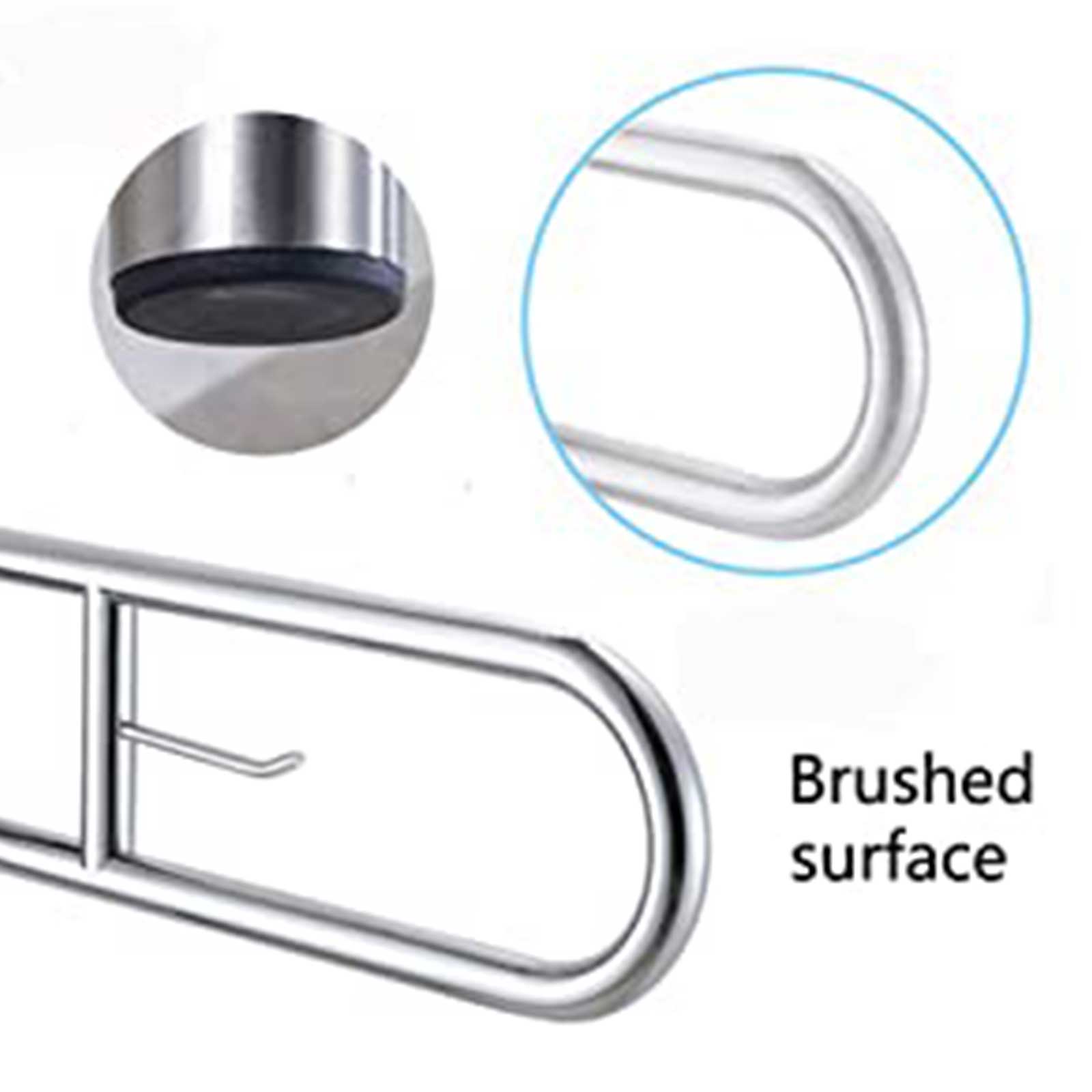 [Local delivery] 23.6 INCH Stainless Toilet Safety Rails,Disabled Flip ...
