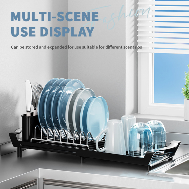 SimpleJoy Expandable Dish Rack Storage Dish Drying Rack Kitchen Racks ...