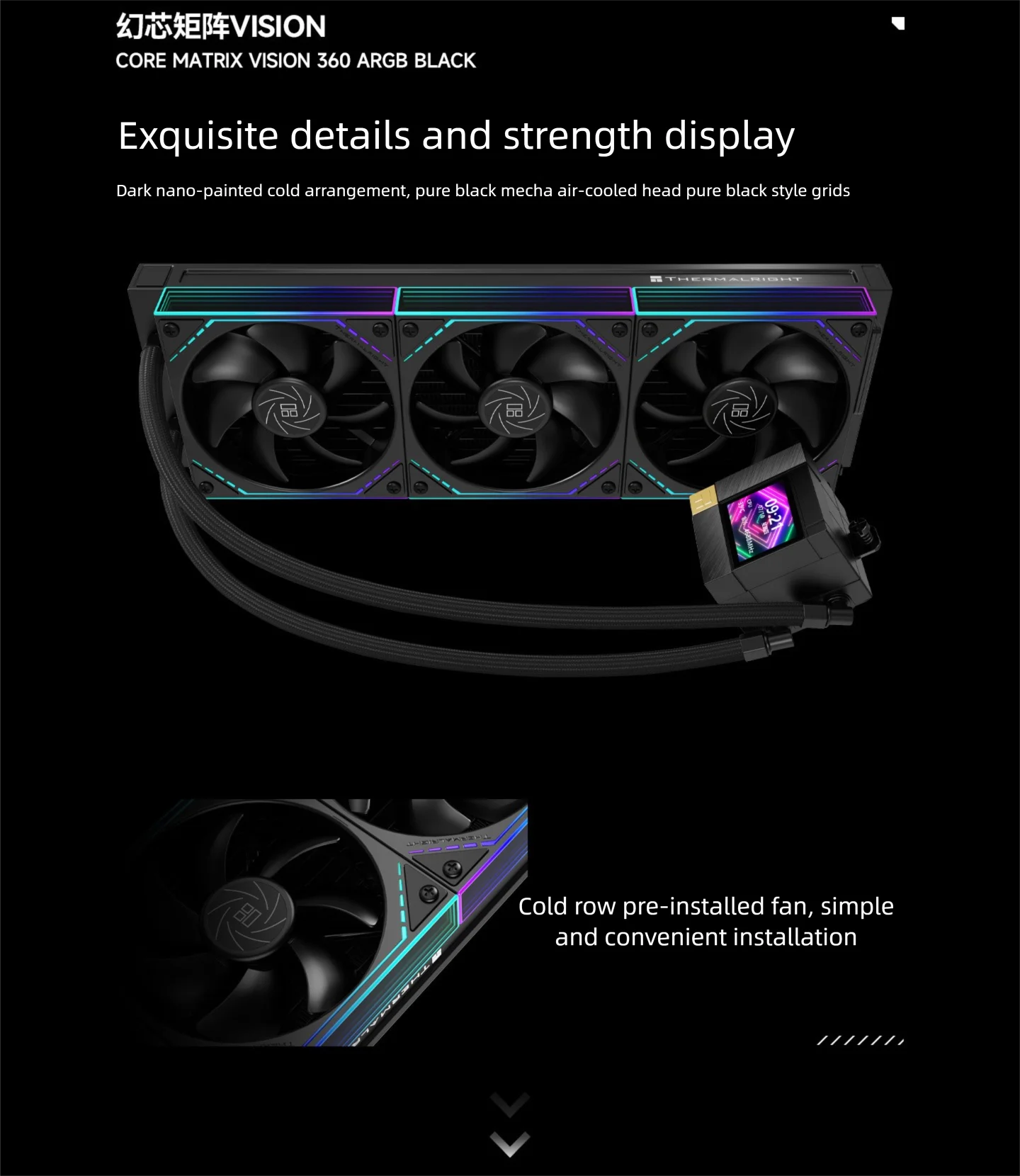 Thermalright CORE MATRIX 240 VISION CPU Water Cooler 2-inch IPS Screen ...