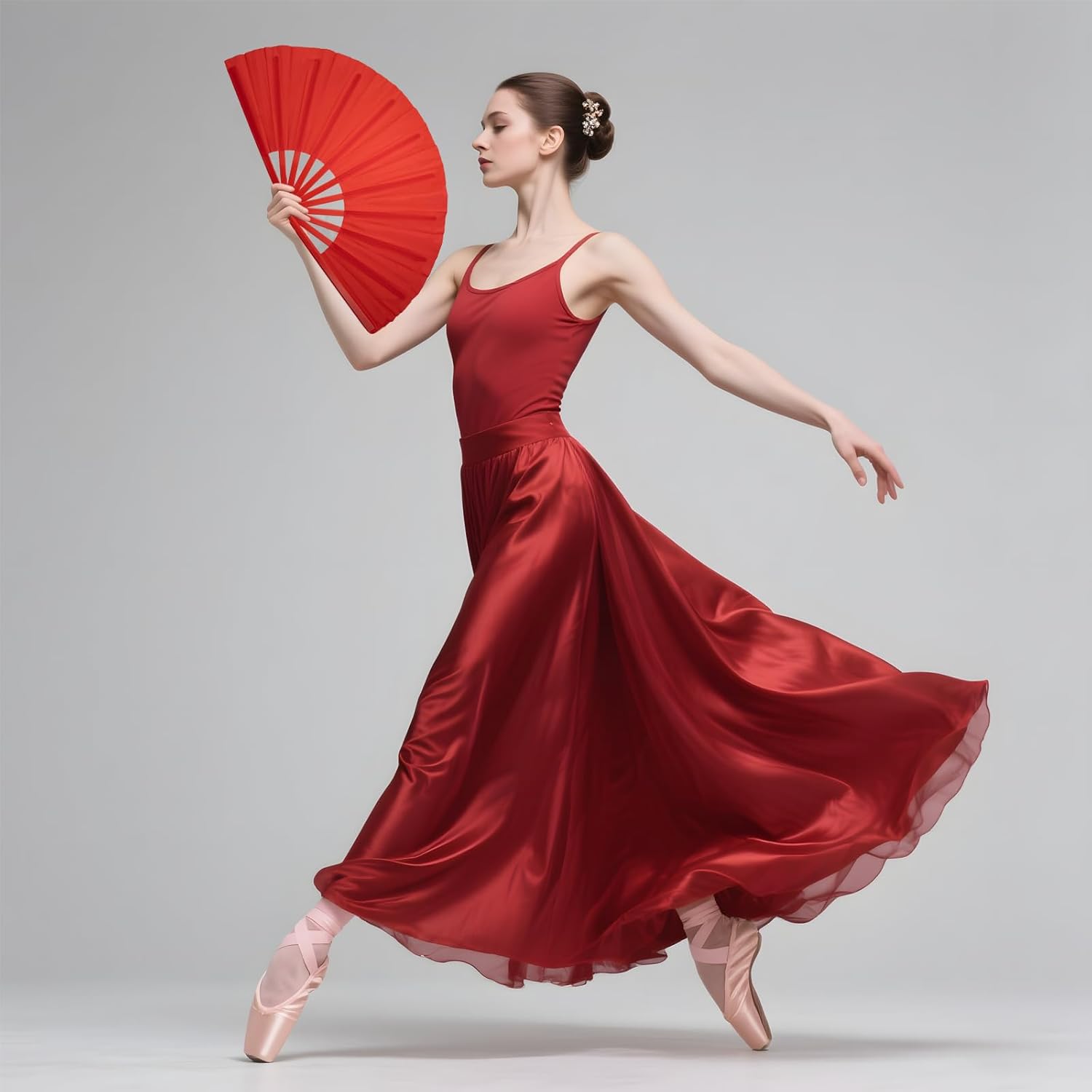 Dance Folding Hand Fan Large Chinese Kung Fu Tai Chi Hand Held Folding ...